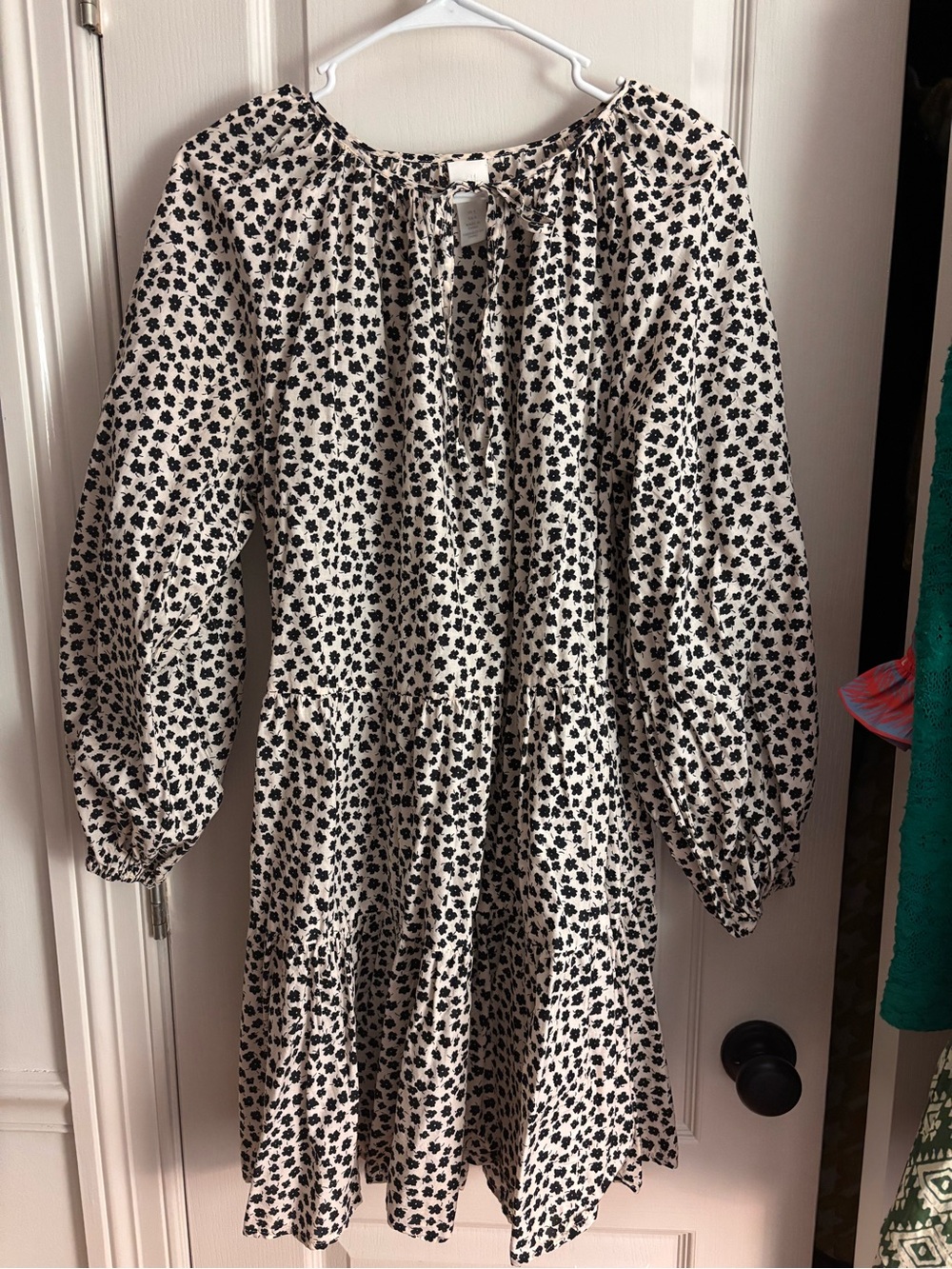 H&M Cream Dress with Black Floral Dots